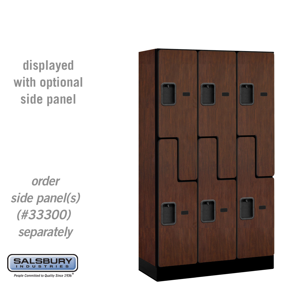 Salsbury 12" Wide Double Tier 'S' Style Designer Wood Locker - 3 Wide - 5 Feet High - 15 Inches Deep