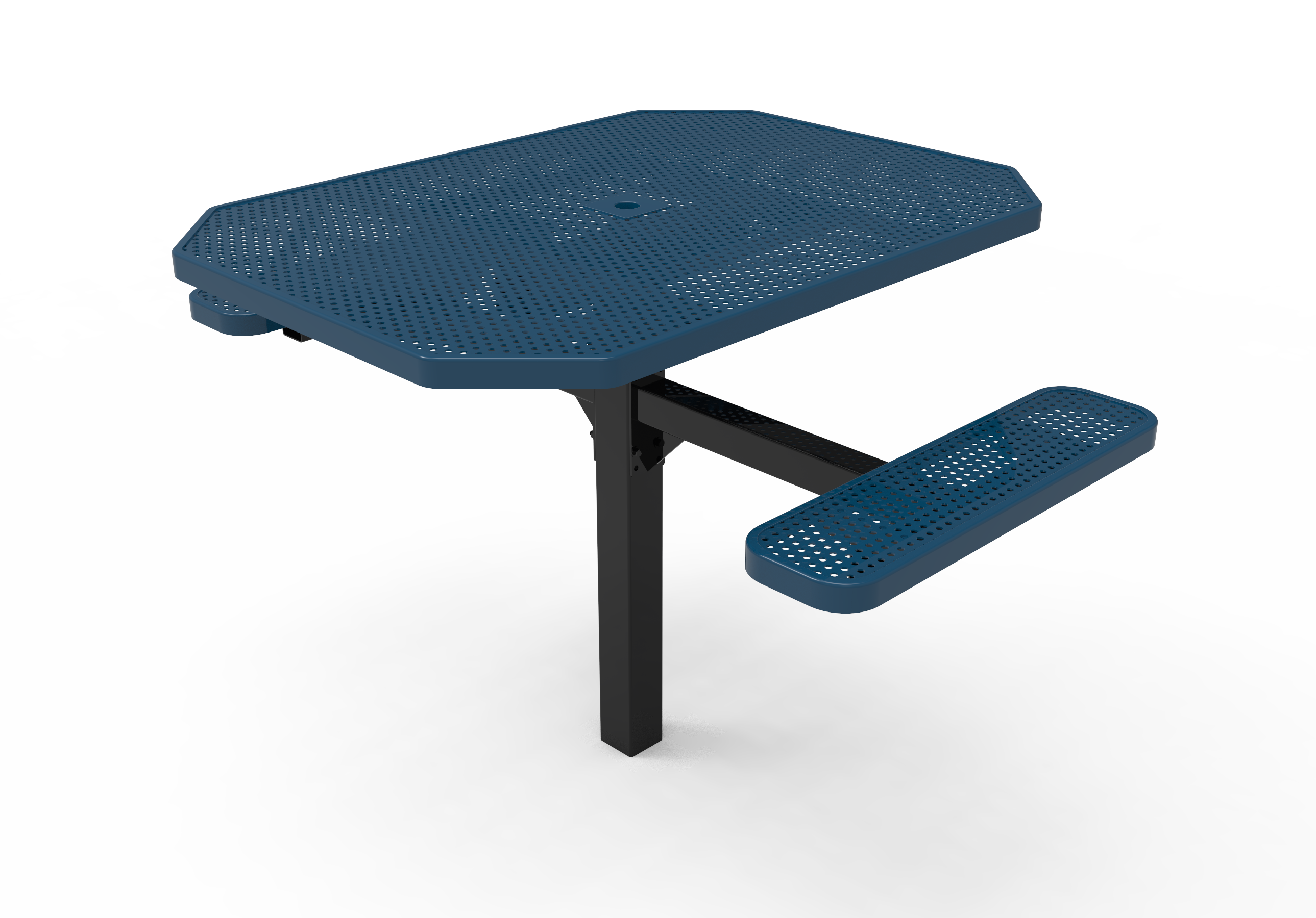 MyTCoat 46" Octagon Pedestal Table - Expanded Metal - Surface Mount46" Octagon Pedestal Table - Punched Steel - Inground Mount