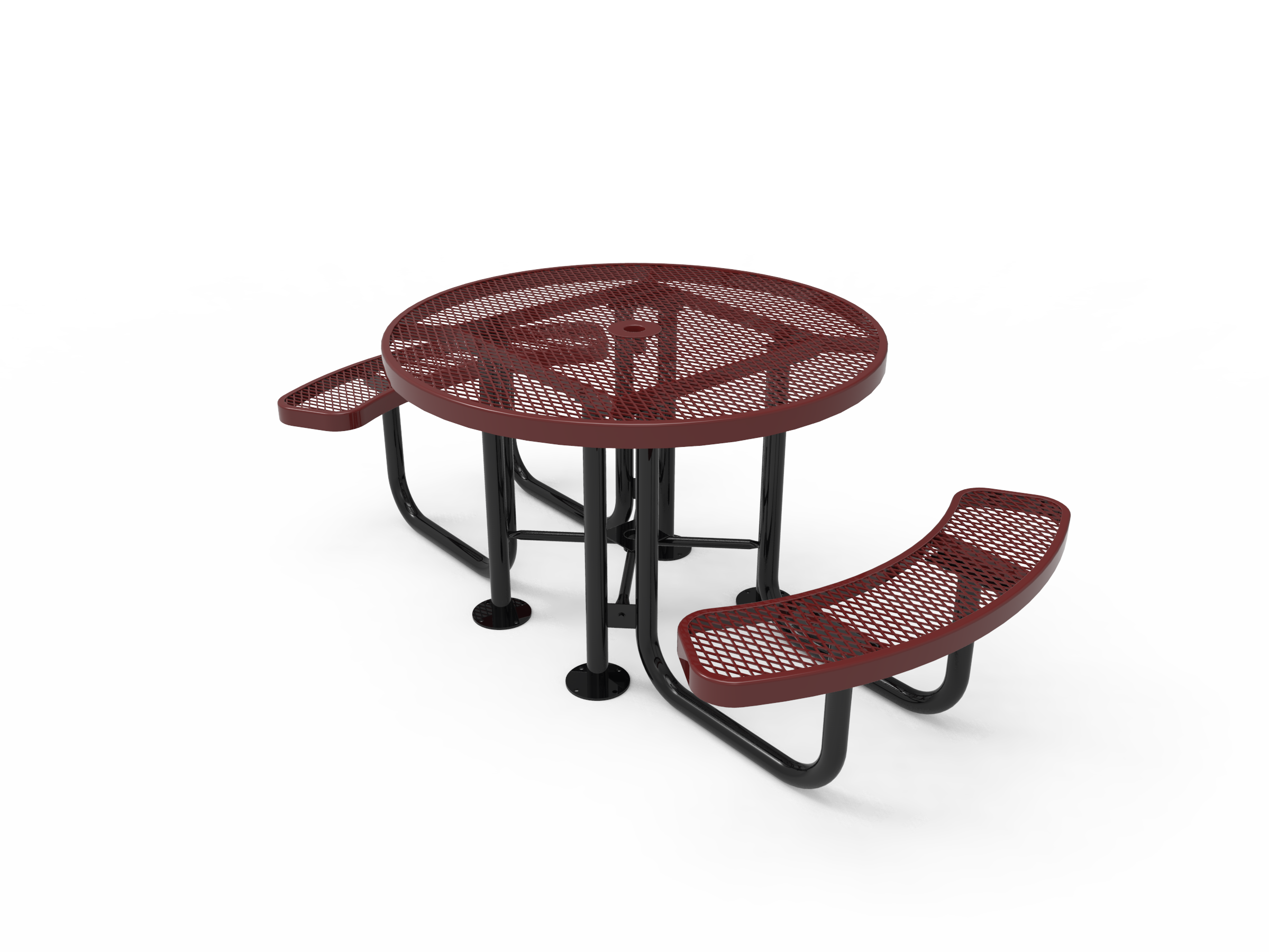 MyTCoat 46” Round Portable Table - Expanded Metal