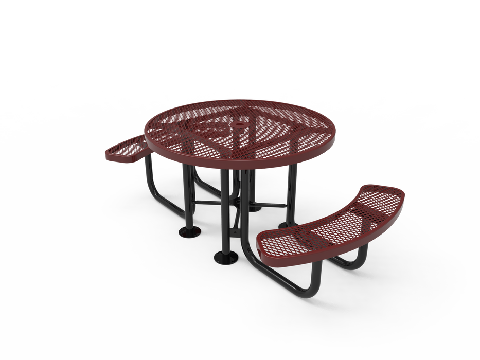 MyTCoat 46” Round Portable Table - Expanded Metal