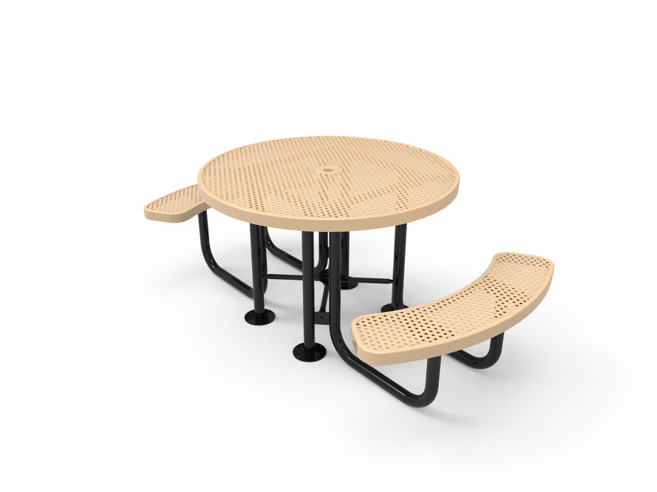 MyTCoat 46” Round Portable Table - Punched Steel