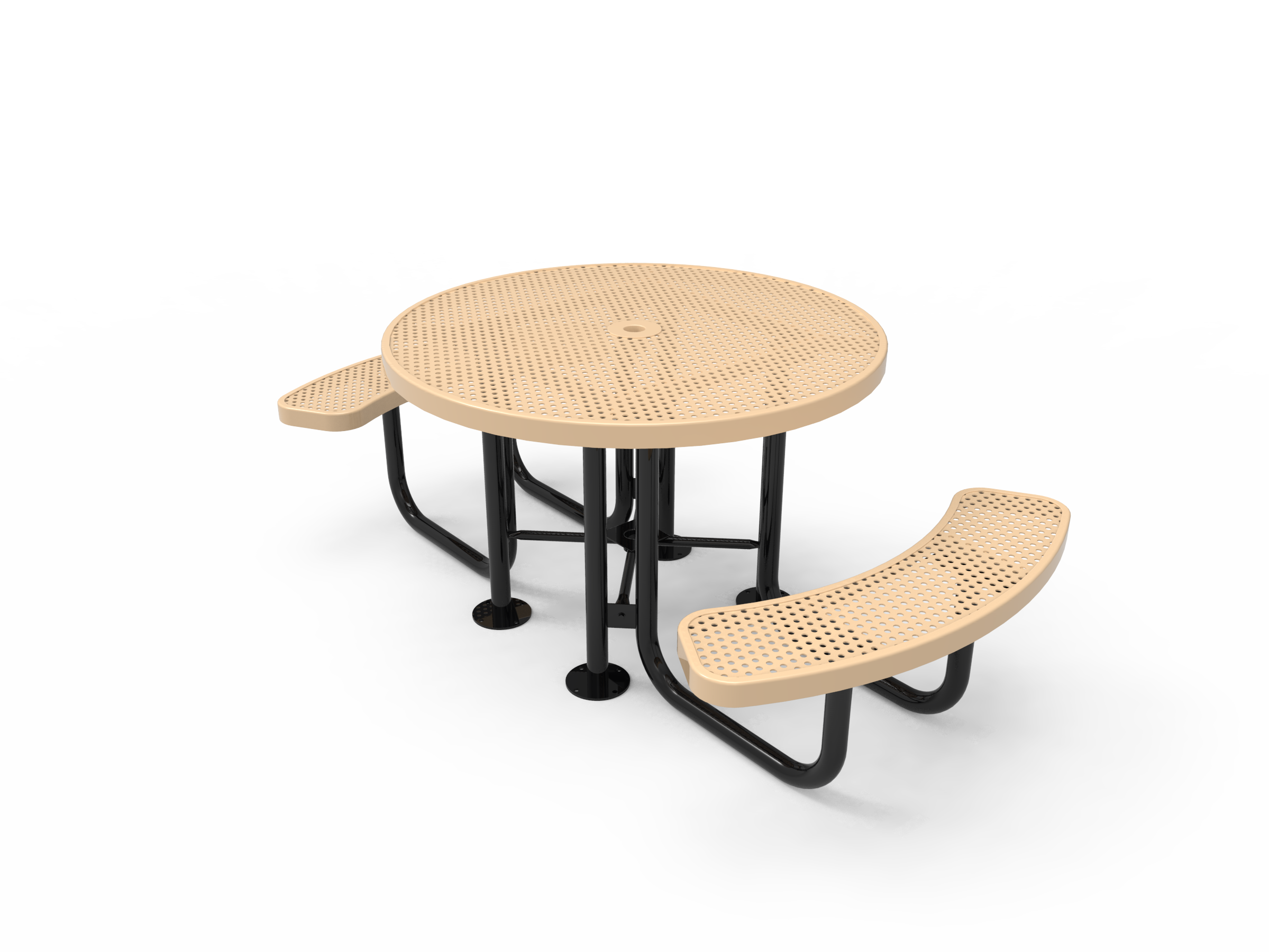 MyTCoat 46” Round Solid Top Portable Table - Punched Steel