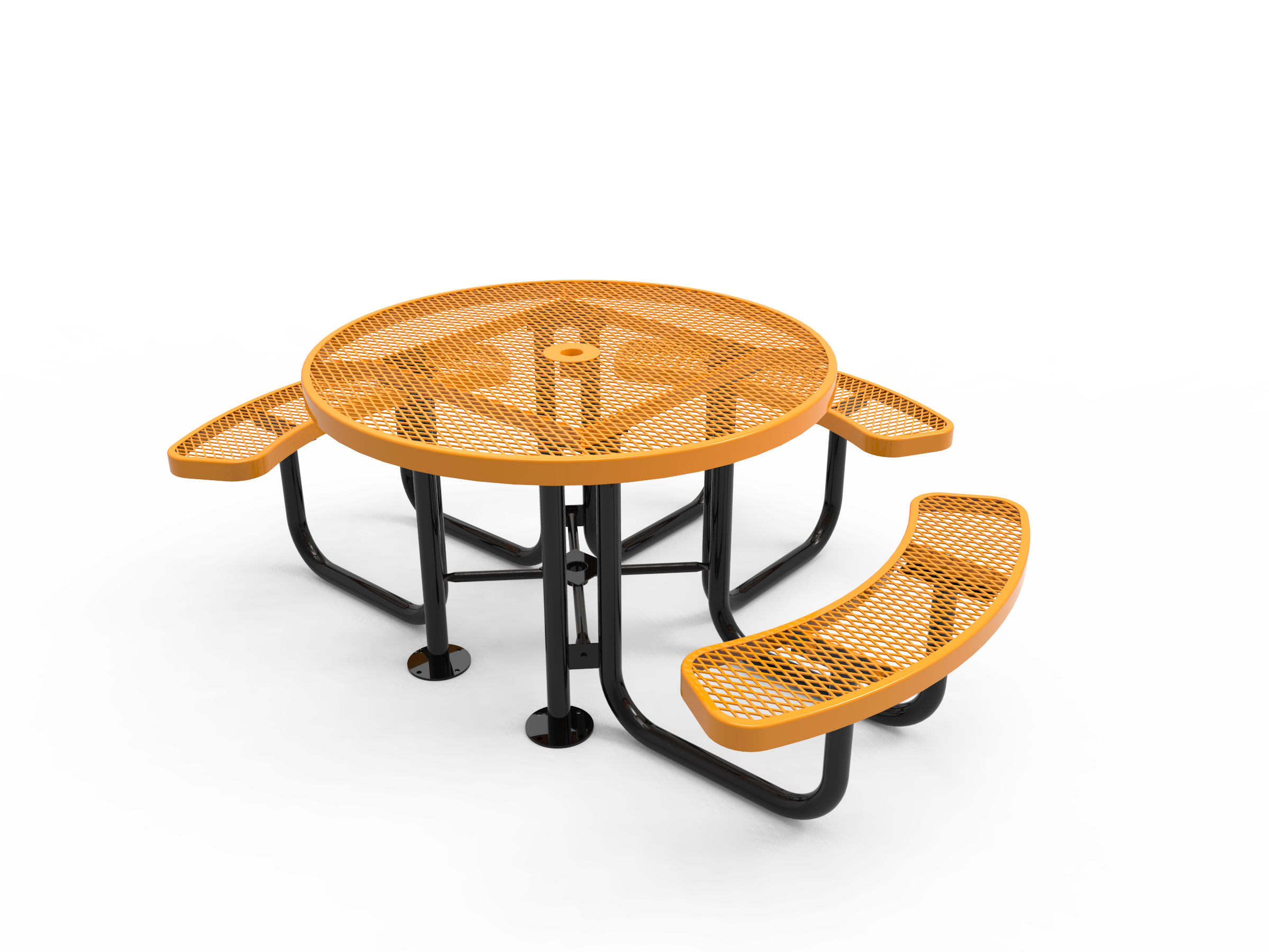 MyTCoat 46” Round Portable Table - Expanded Metal