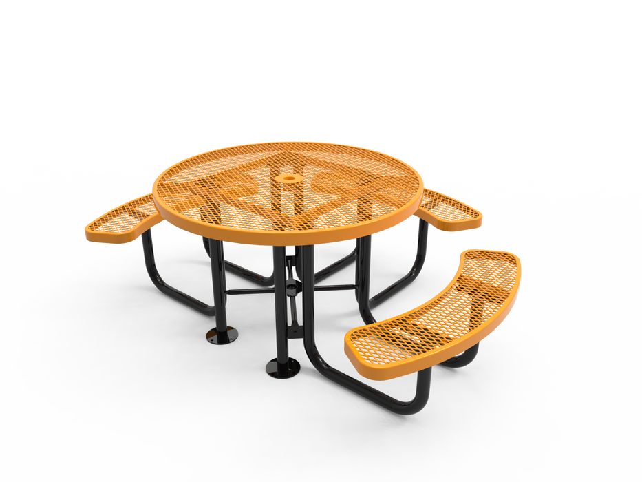 MyTCoat 46” Round Portable Table - Expanded Metal