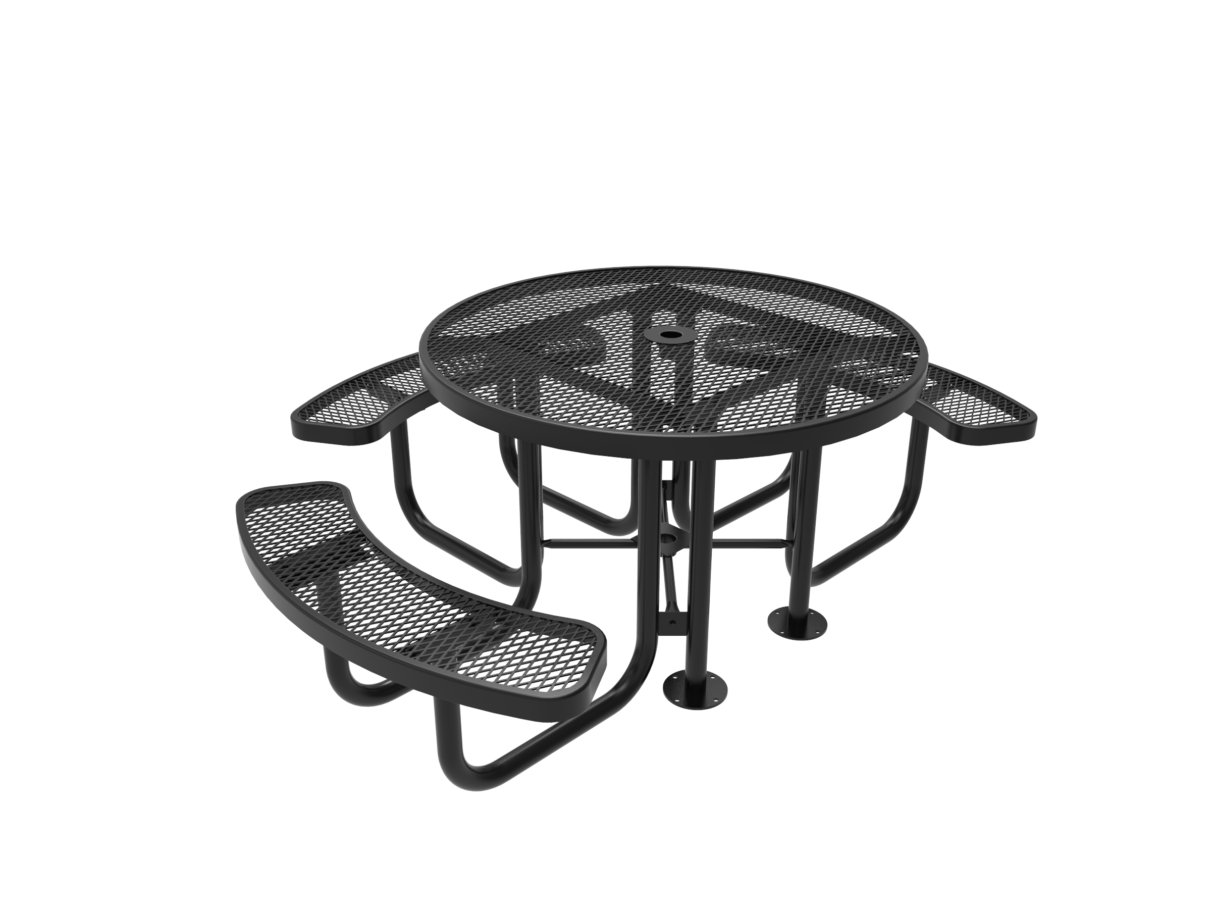 MyTCoat 46” Round Portable Table - Expanded Metal