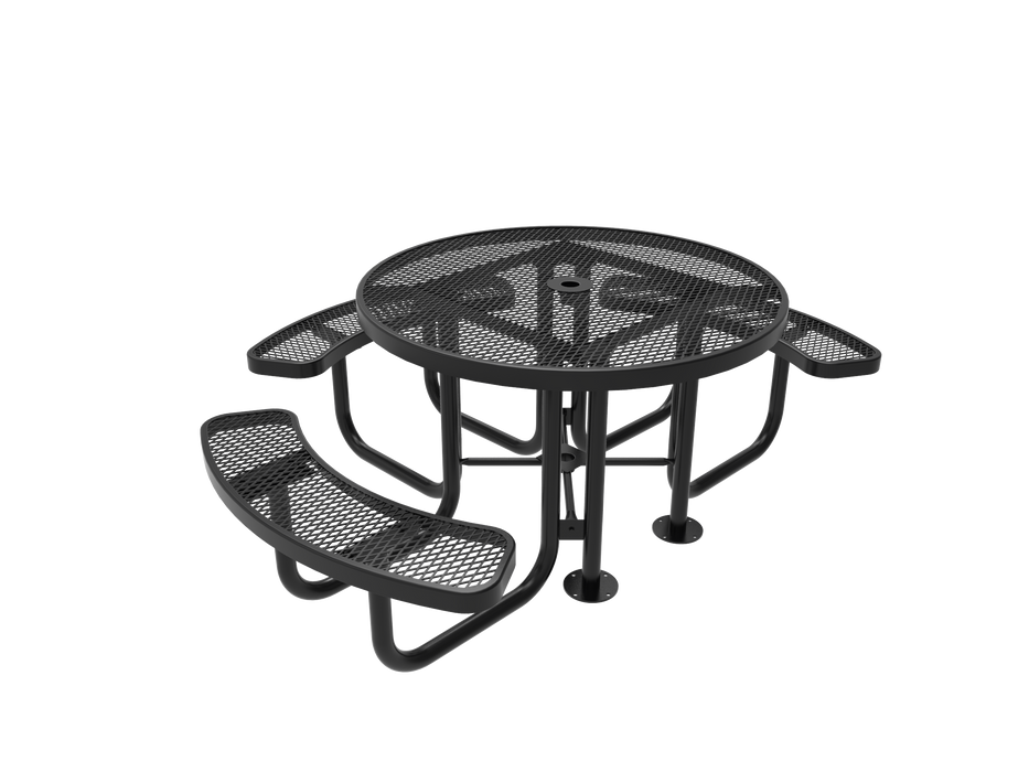 MyTCoat 46” Round Portable Table - Expanded Metal