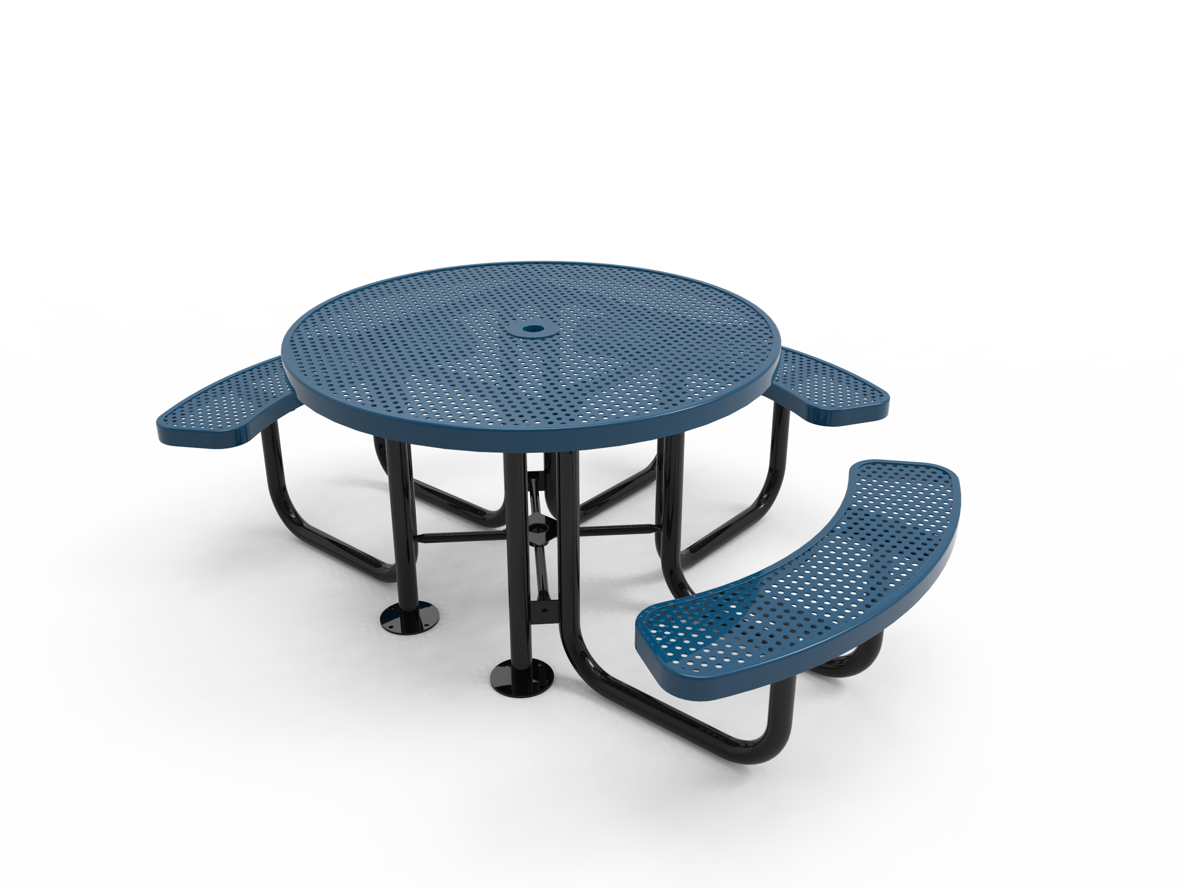 MyTCoat 46” Round Portable Table - Punched Steel