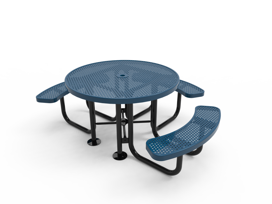 MyTCoat 46” Round Solid Top Portable Table - Punched Steel