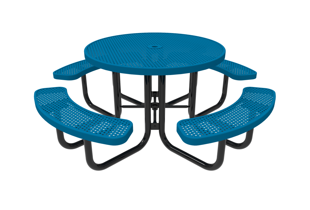 MyTCoat 46” Round Portable Table - Punched Steel