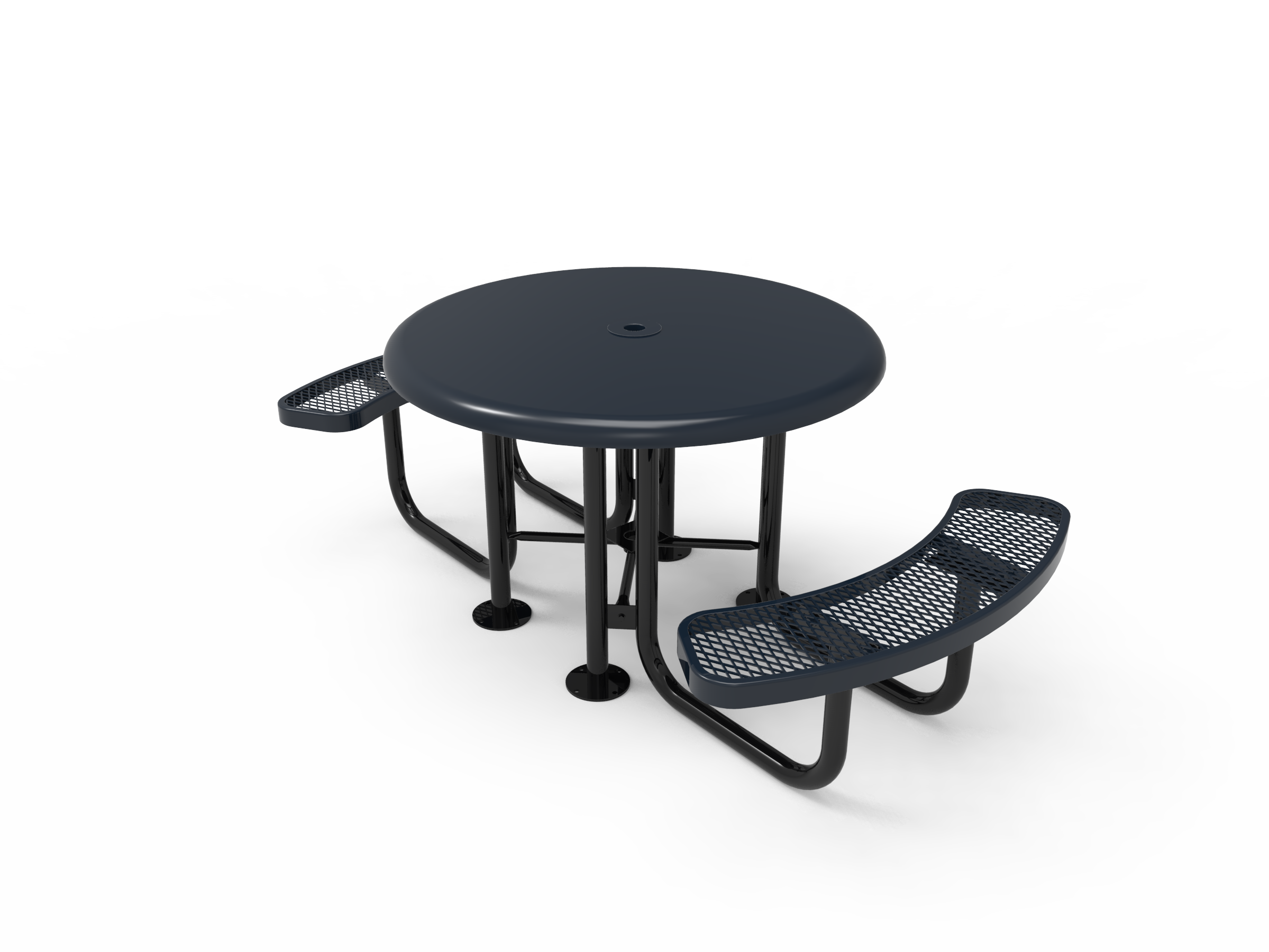 MyTCoat 46” Round Solid Top Portable Table - Expanded Metal