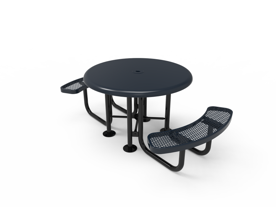 MyTCoat 46” Round Solid Top Portable Table - Expanded Metal