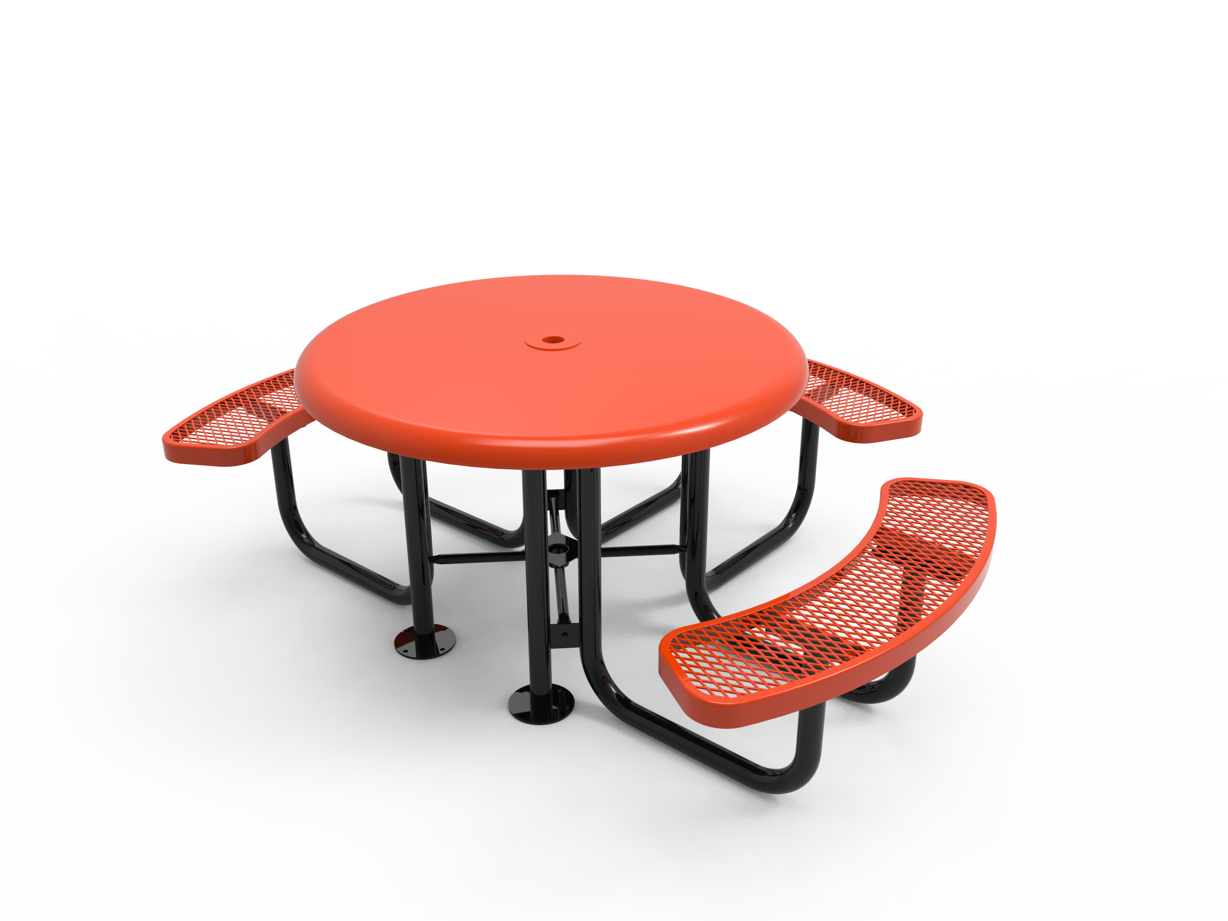 MyTCoat 46” Round Solid Top Portable Table - Expanded Metal