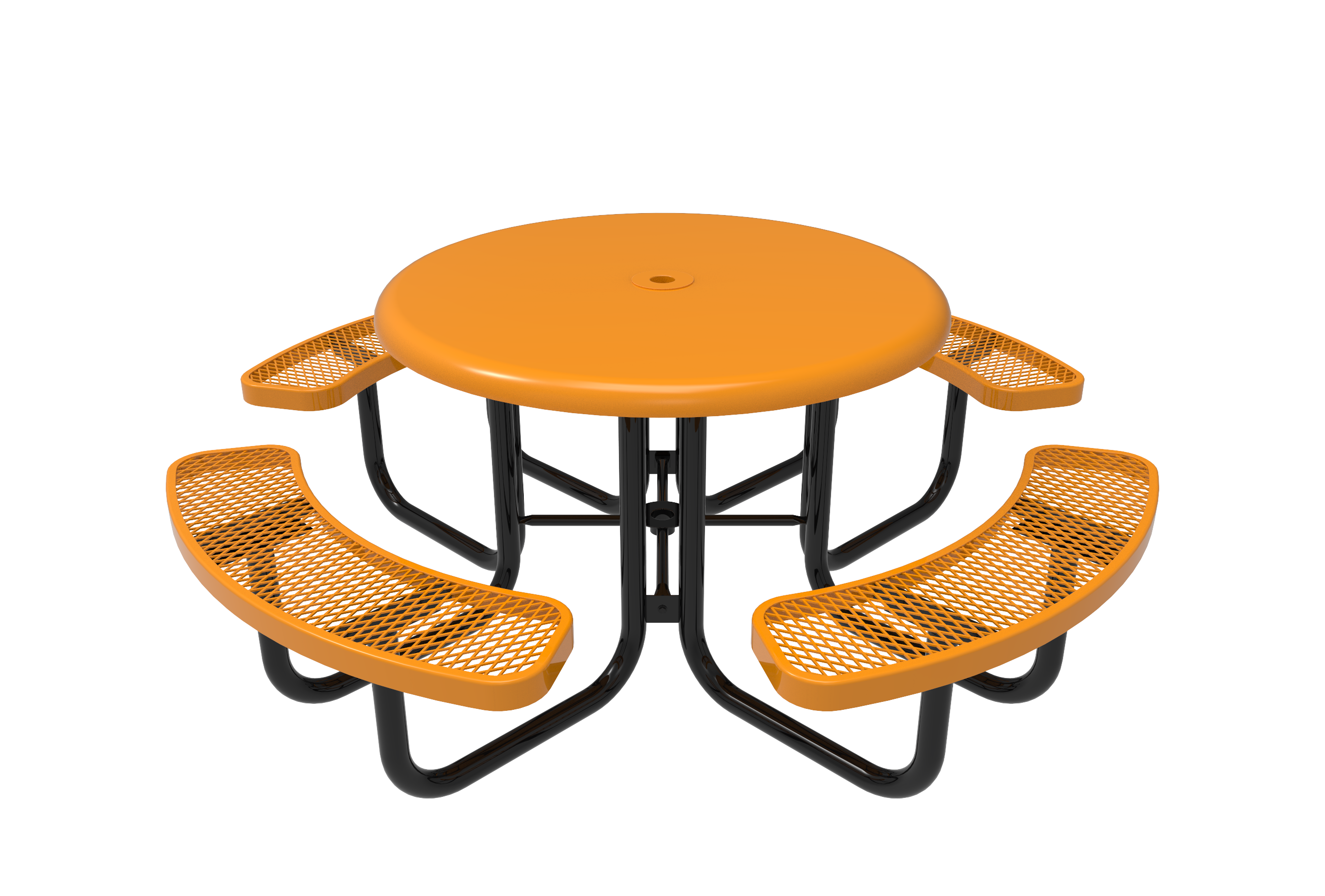 MyTCoat 46” Round Solid Top Portable Table - Expanded Metal