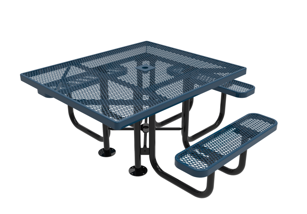 MyTCoat 46” Square Portable Table - Expanded Metal