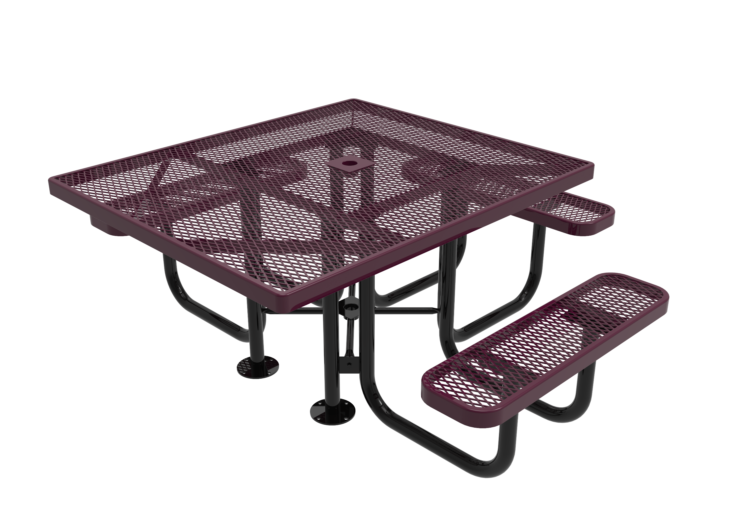 MyTCoat 46” Square Portable Table - Expanded Metal