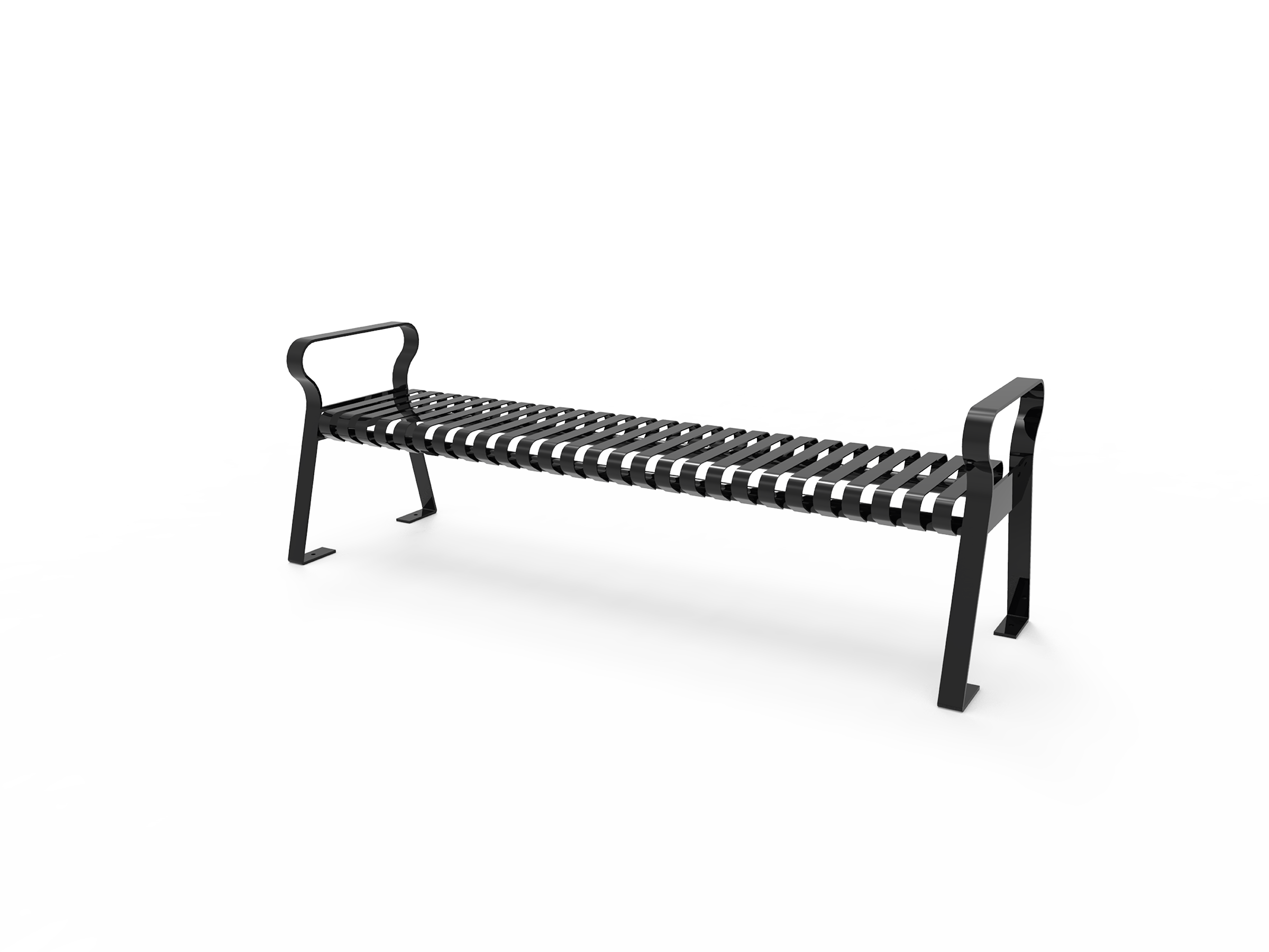 MyTCoat 4' - 6' Downtown Bench without Back - Strap Metal - Portable or Surface Mount