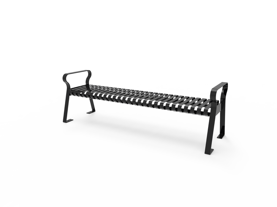 4' - 6' Downtown Bench without Back - Strap Metal - Portable or Surface Mount