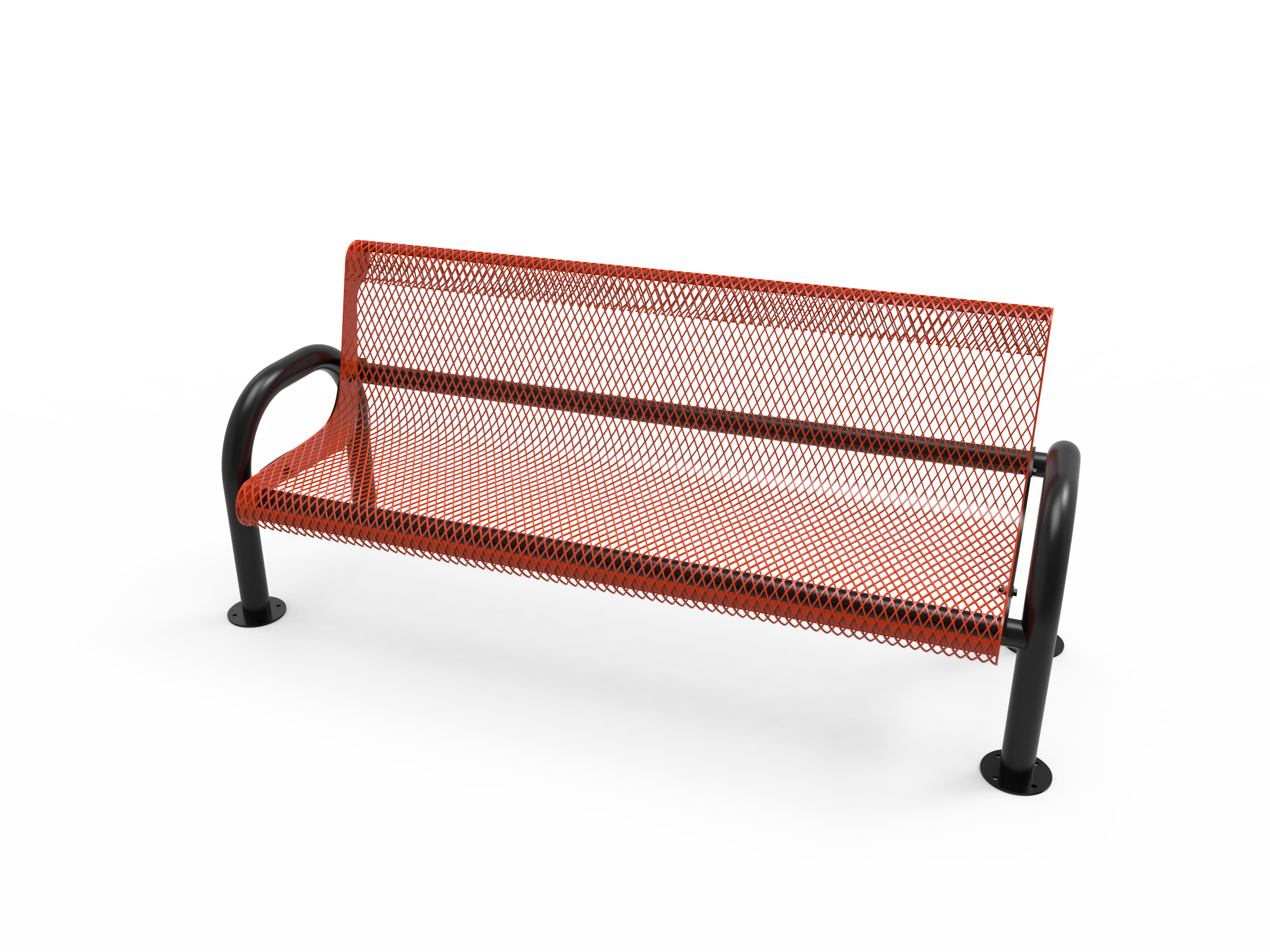 MyTCoat 4’ - 6' MOD Bench with Back - Expanded Metal - Surface Mount