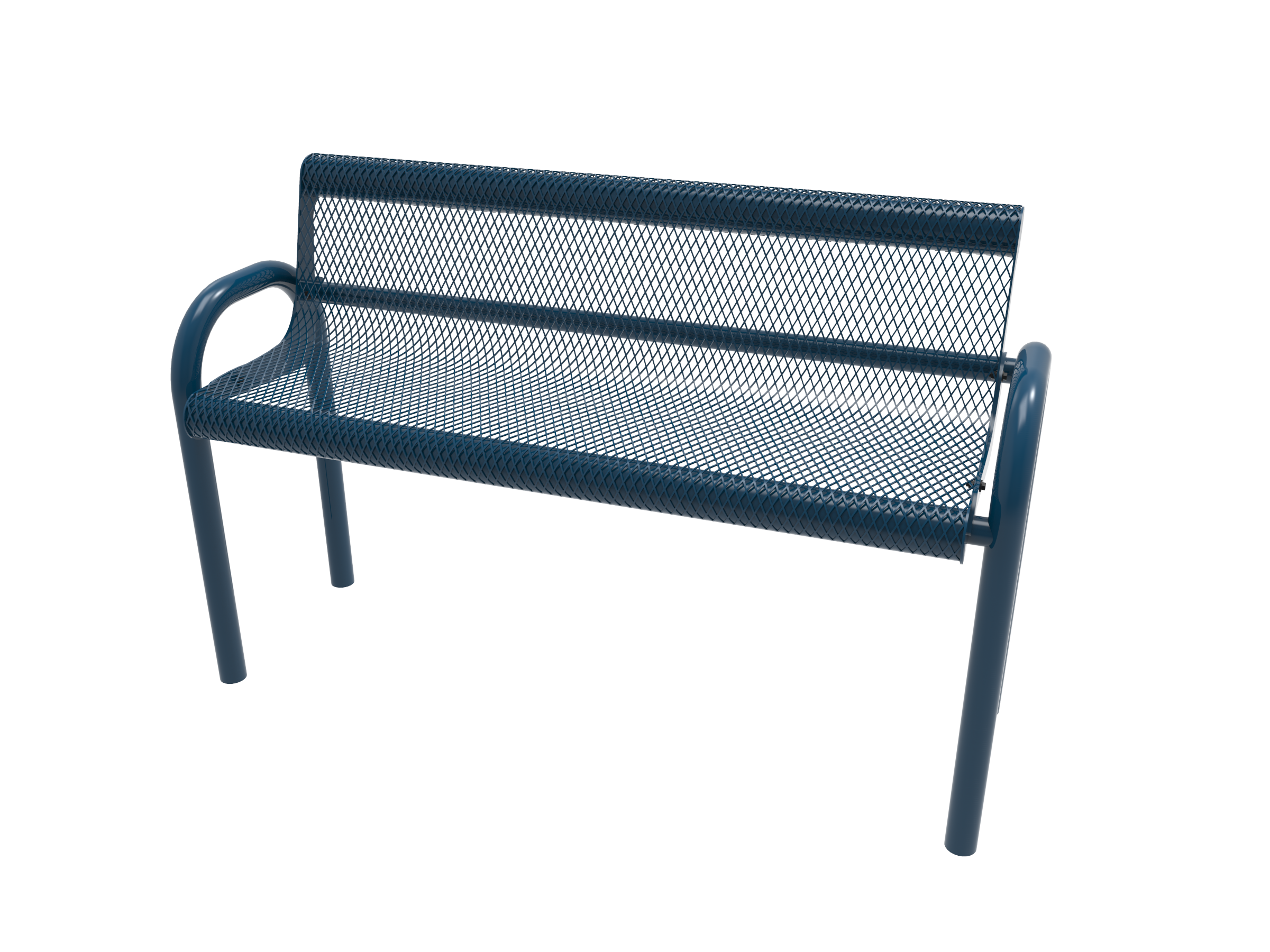 MyTCoat 4’ - 6' MOD Bench with Back - Expanded Metal - Inground