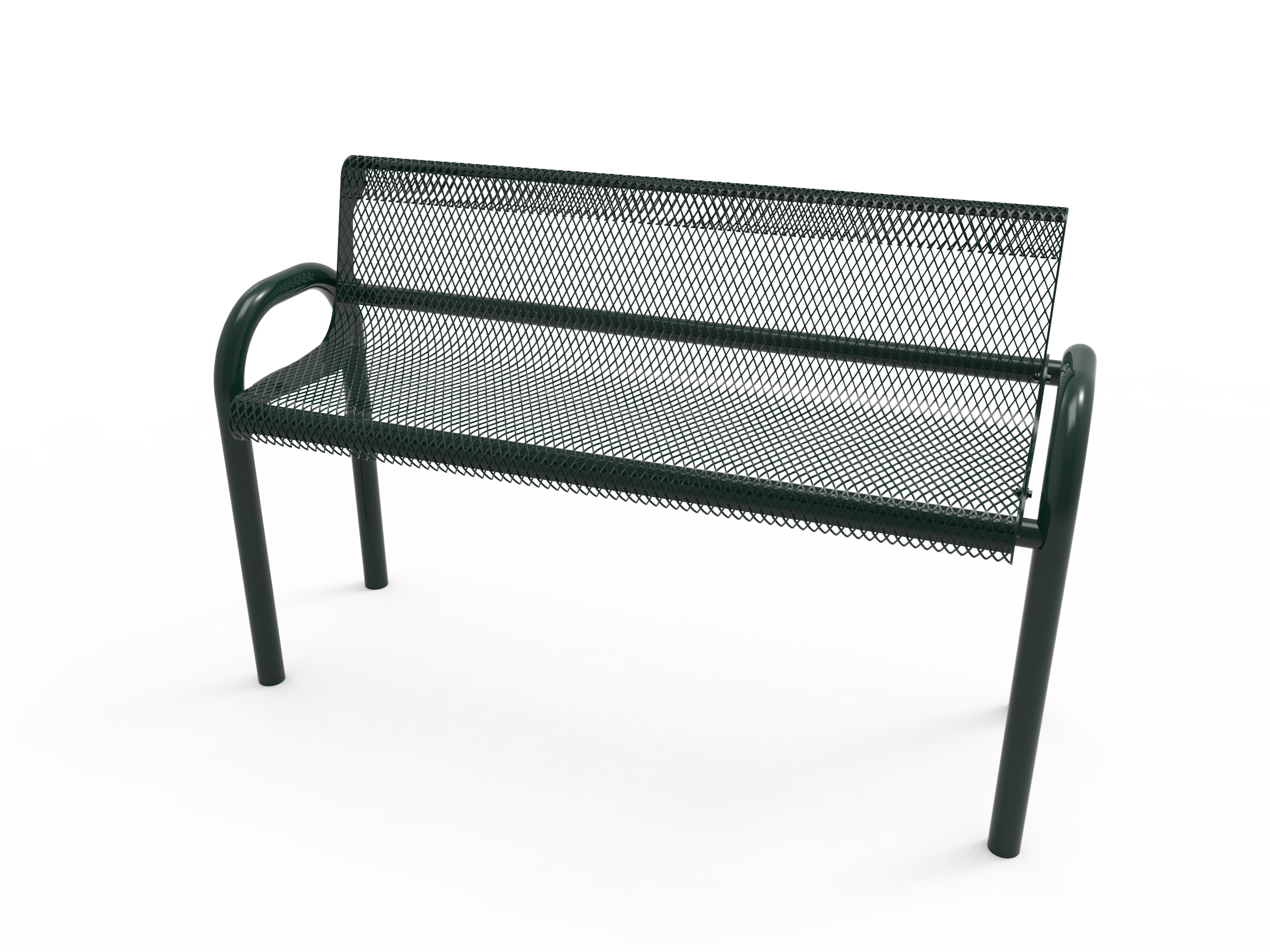 MyTCoat 4’ - 6' MOD Bench with Back - Expanded Metal - Inground