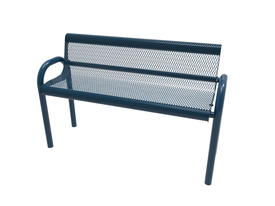 4’ - 6' MOD Bench with Back - Expanded Metal - Inground
