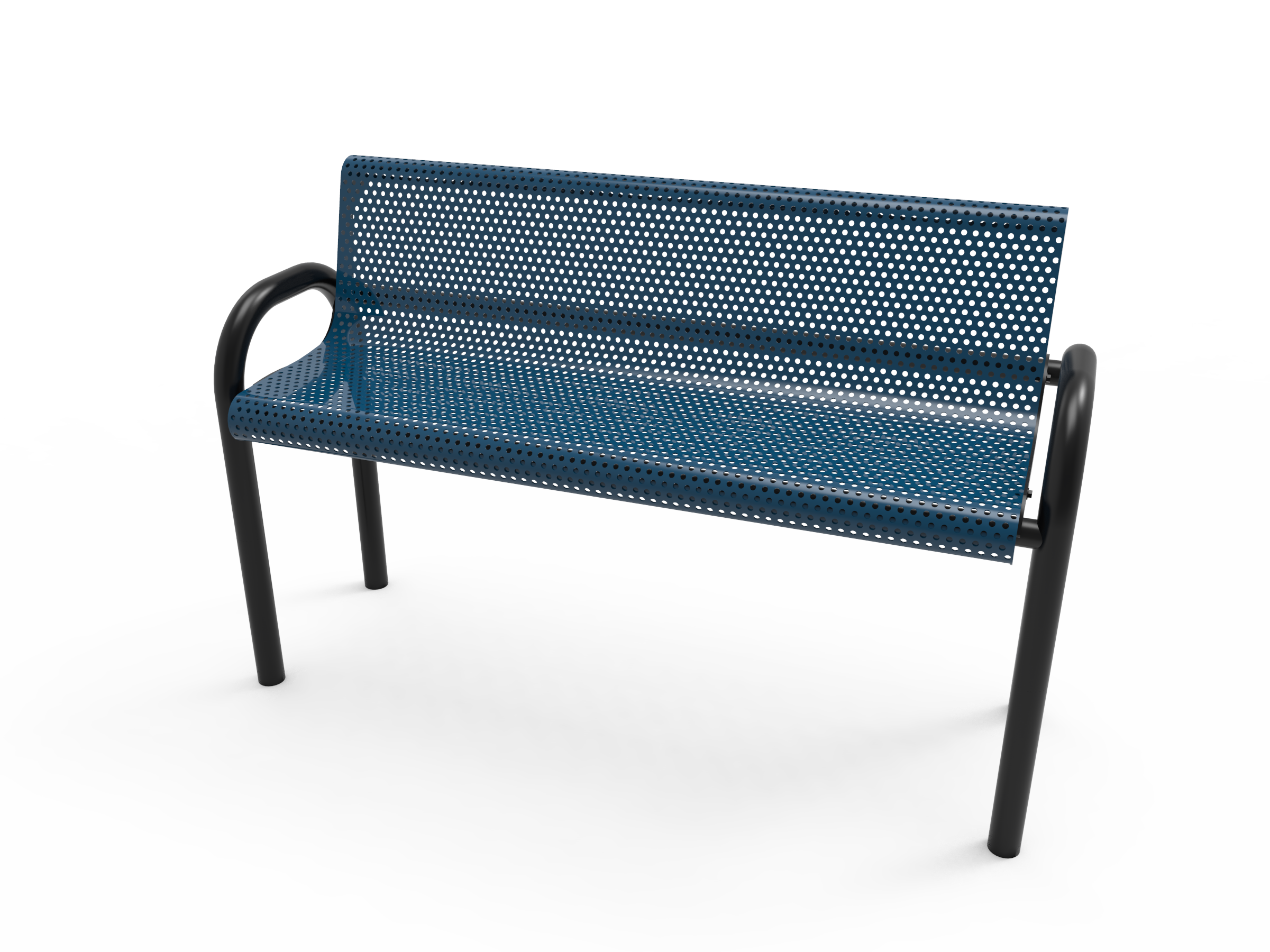 MyTCoat 4’ - 6' MOD Bench with Back - Punched Steel - Inground