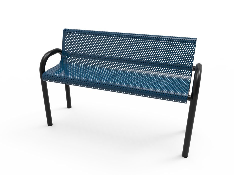 4’ - 6' MOD Bench with Back - Punched Steel - Inground