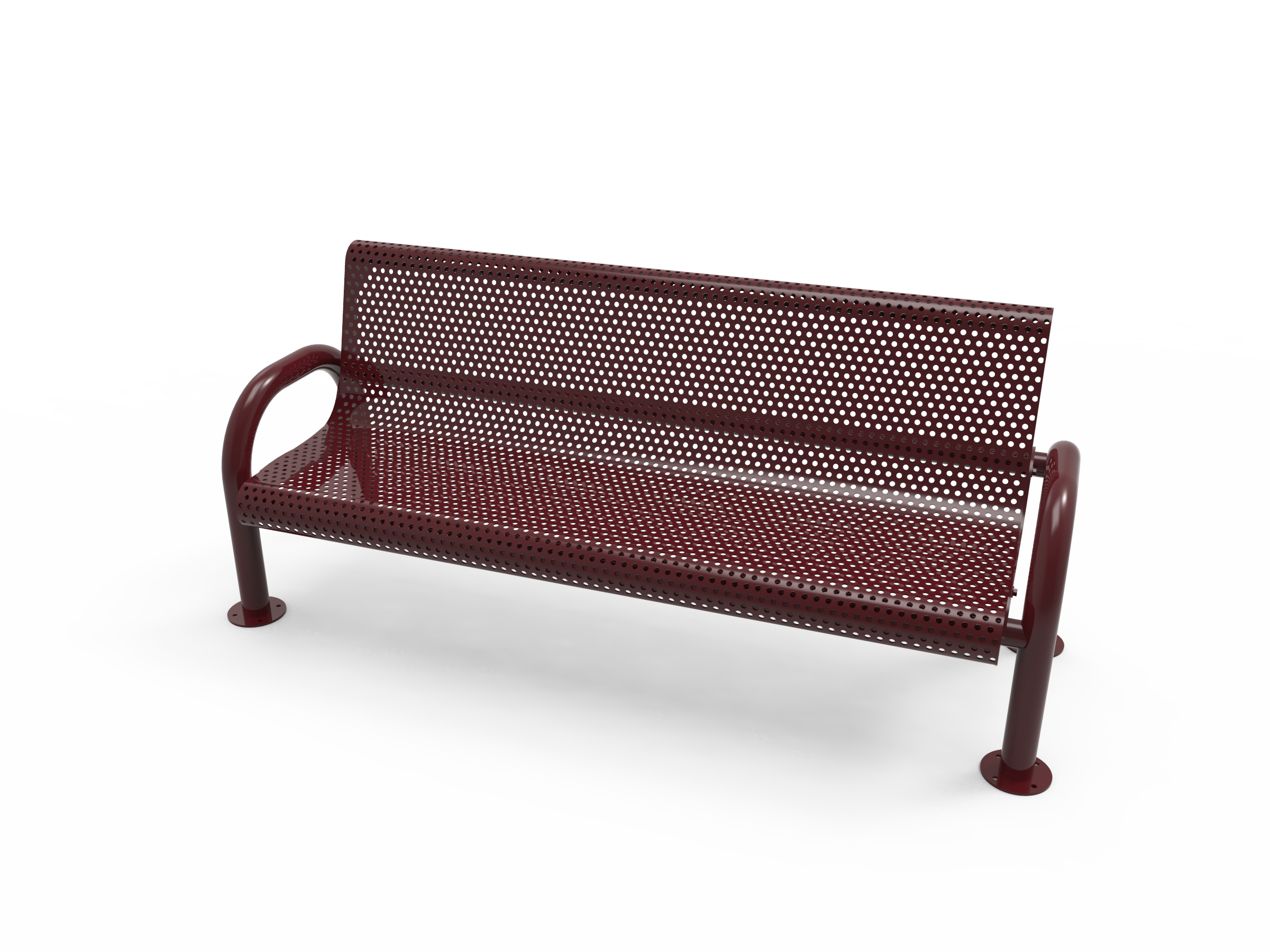 MyTCoat 4’ - 6' MOD Bench with Back - Punched Steel - Surface Mount