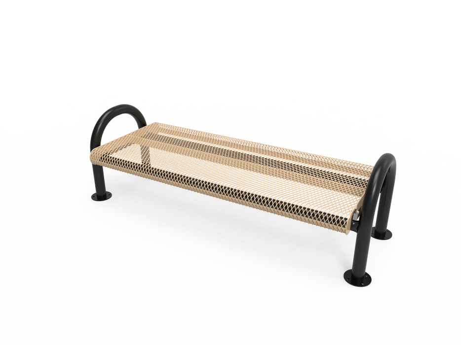 4’ - 6' MOD Bench without Back - Expanded Metal - Surface Mount