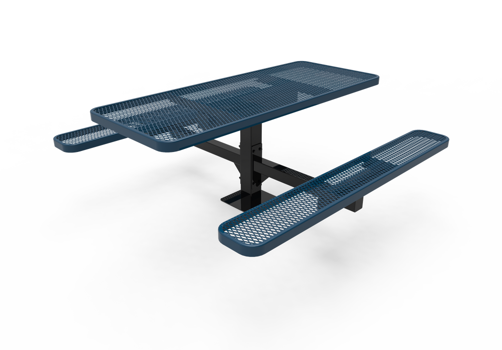 MyTCoat 6’ Rectangular Pedestal Table - Expanded Metal - Surface Mount