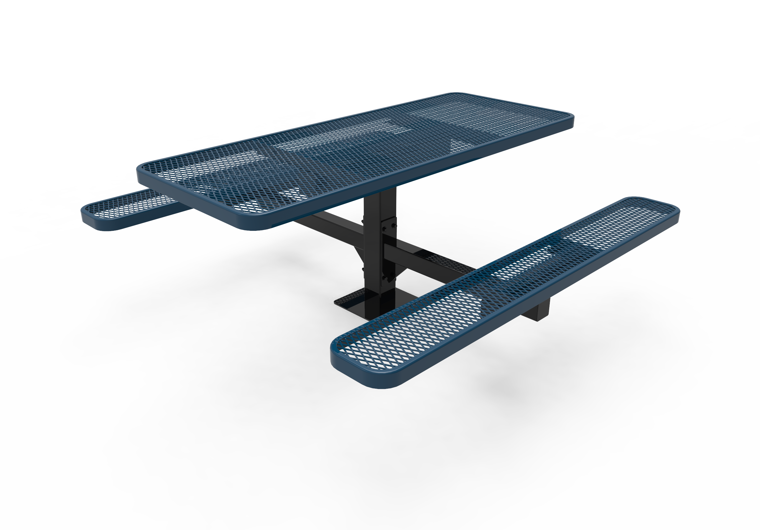 MyTCoat 6’ Rectangular Pedestal Table - Expanded Metal - Surface Mount