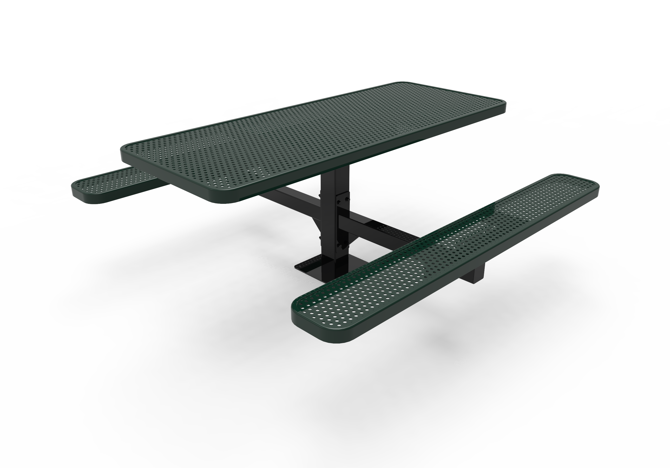 MyTCoat 6’ Rectangular Pedestal Table - Punched Steel - Surface Mount