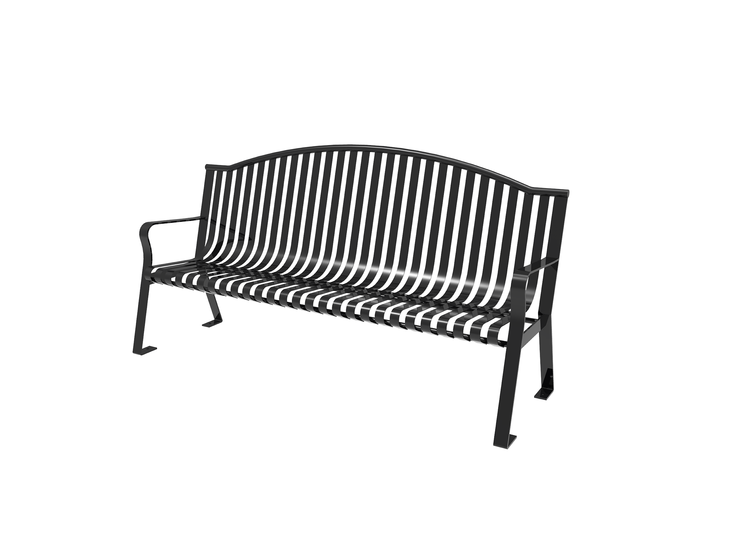 MyTCoat 4' - 6' Skyline Bench with Arched Back - Strap Metal - Portable or Surface Mount