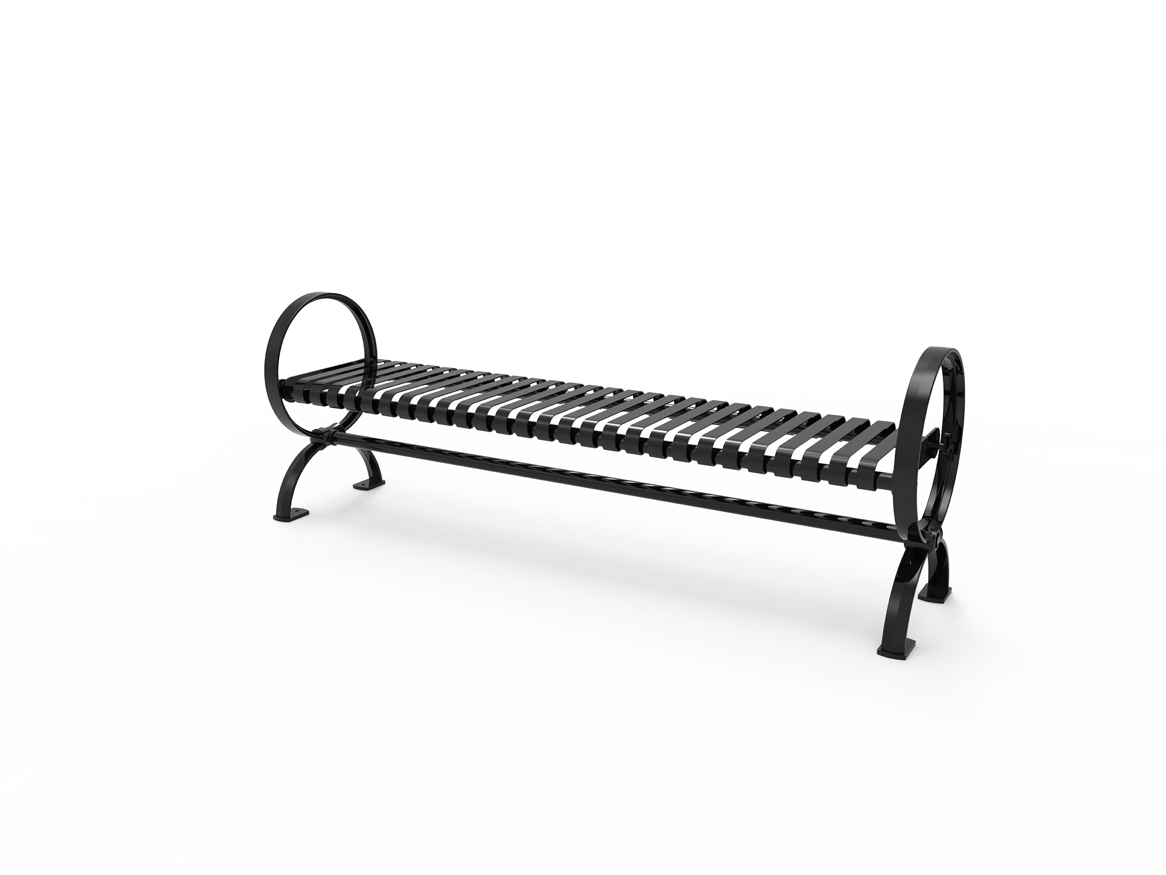 MyTCoat 4' - 6' Village Bench without Back - Strap Metal - Portable or Surface Mount