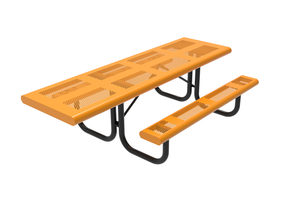 8' Rectangular Portable Table -  Punched Steel - Rolled Edges