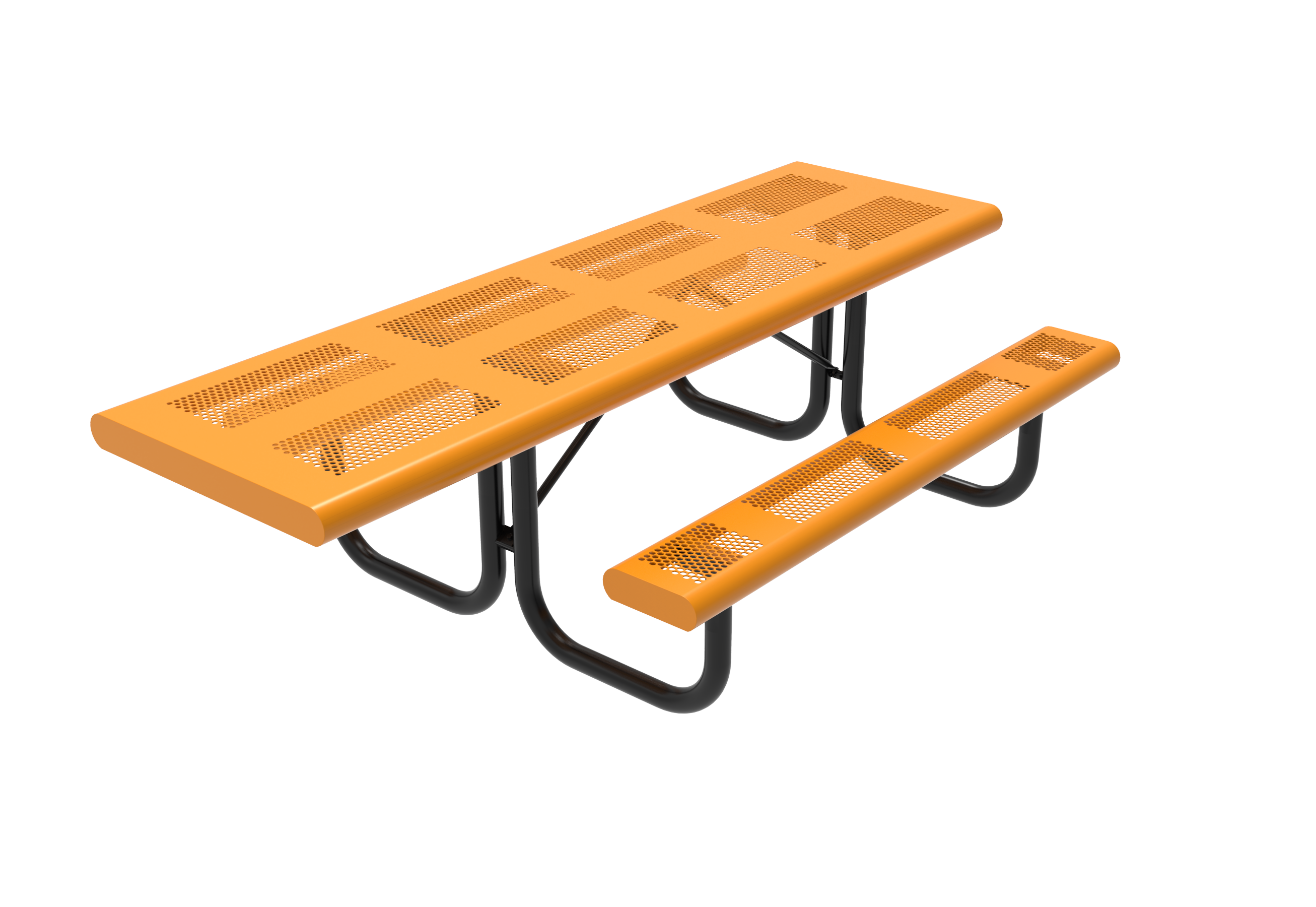 MyTCoat 8' Rectangular Portable Table -  Punched Steel - Rolled Edges