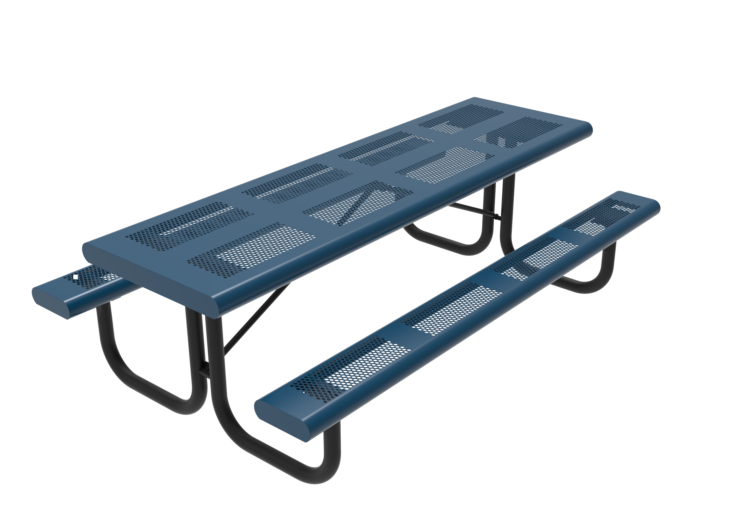 MyTCoat 8' Rectangular Portable Table -  Punched Steel - Rolled Edges