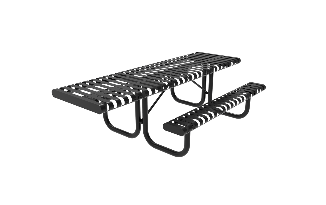 MyTCoat 8' Rectangular Portable Table - Slatted Steel - Rolled Edges