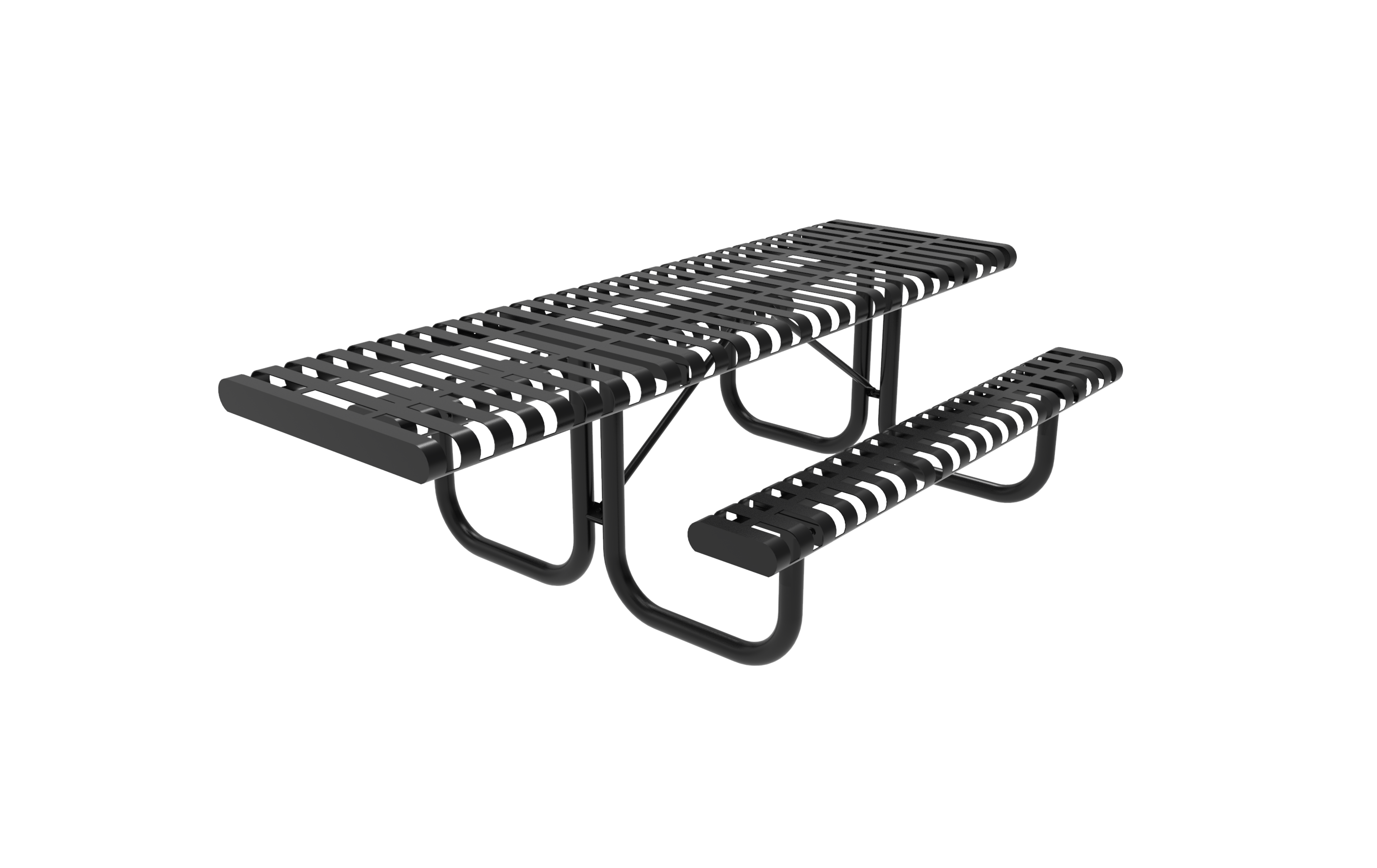 MyTCoat 8' Rectangular Portable Table - Slatted Steel - Rolled Edges