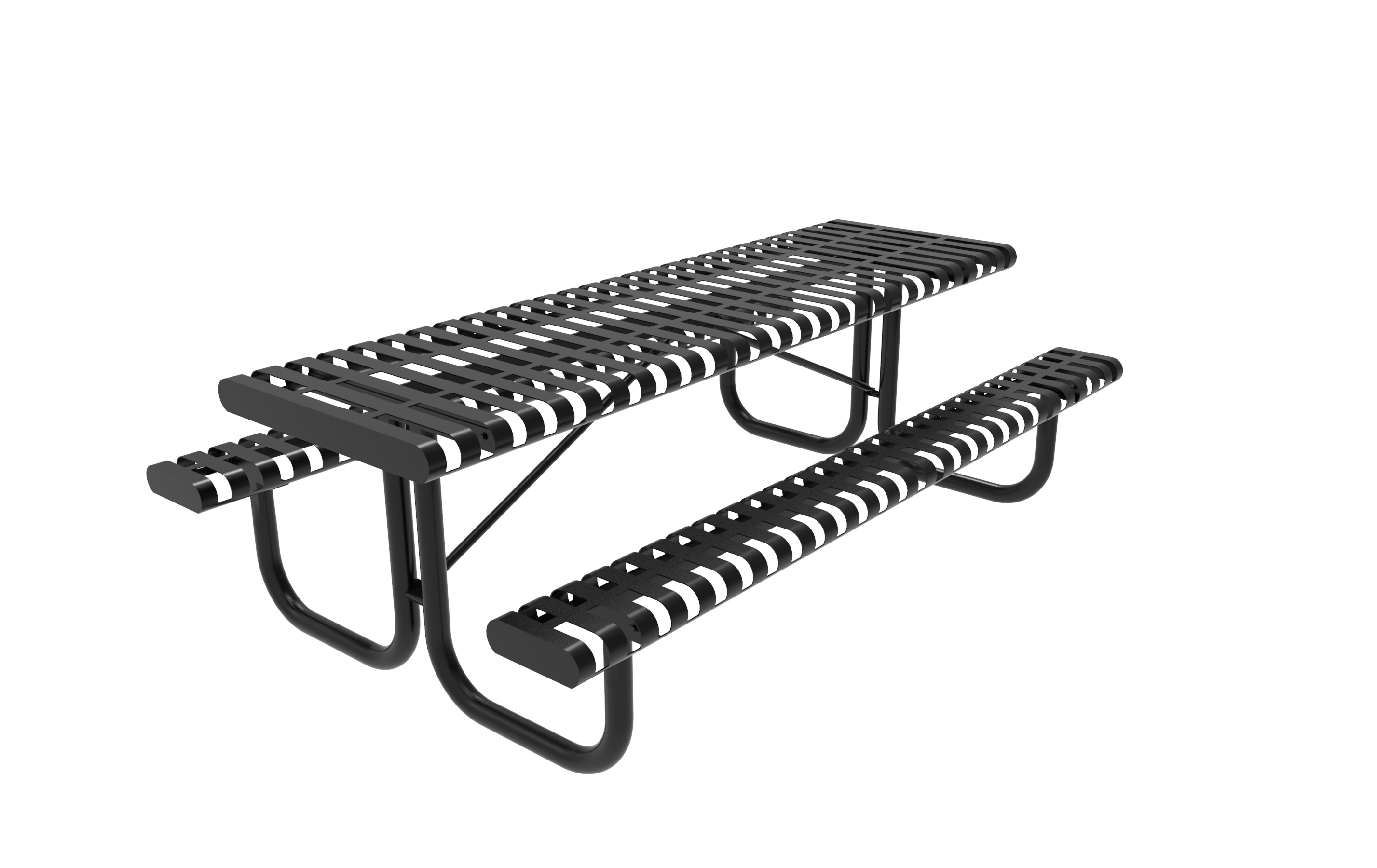 MyTCoat 6' Rectangular Portable Table - Slatted Steel - Rolled Edges