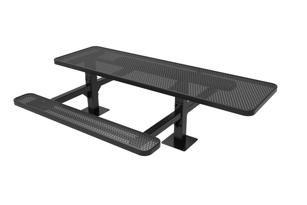 MyTCoat 8’ Rectangular Double Pedestal Table - Punched Steel - Surface Mount