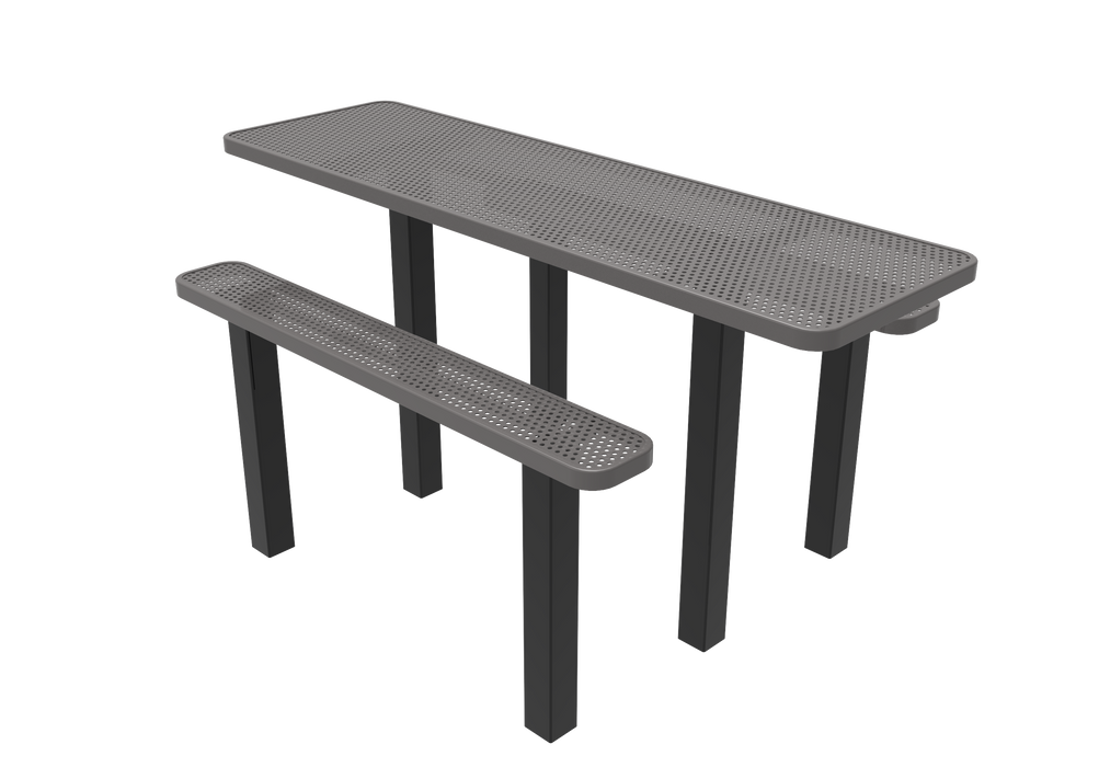 MyTCoat 8’ Independent Pedestal Table - Punched Steel - Inground Mount