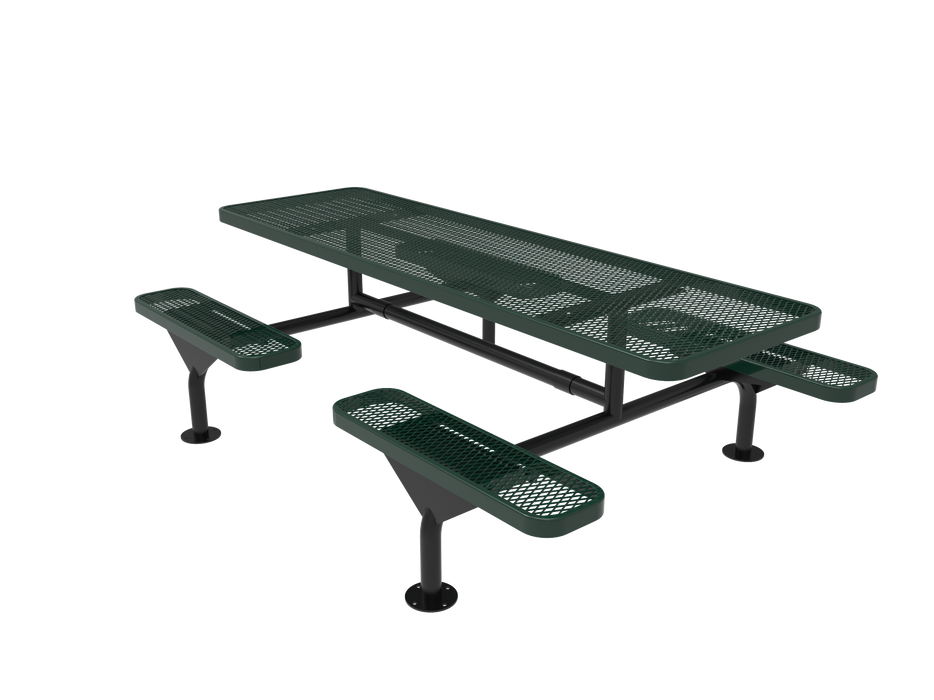 MyTCoat 8’ Rectangular Nexus Pedestal Table - Expanded Metal