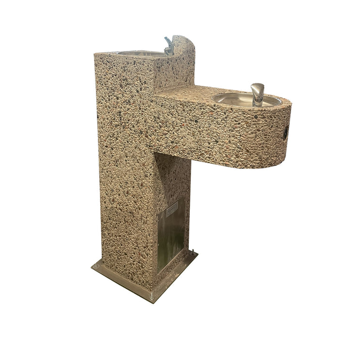 Dual-Height Aggregate Drinking Fountain