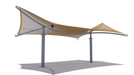 3D model of a USA Shade Aquarius Shade with brown fabric covering on a white background