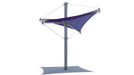 Purple canopy USA Shade Aurora Shade structure on a white background