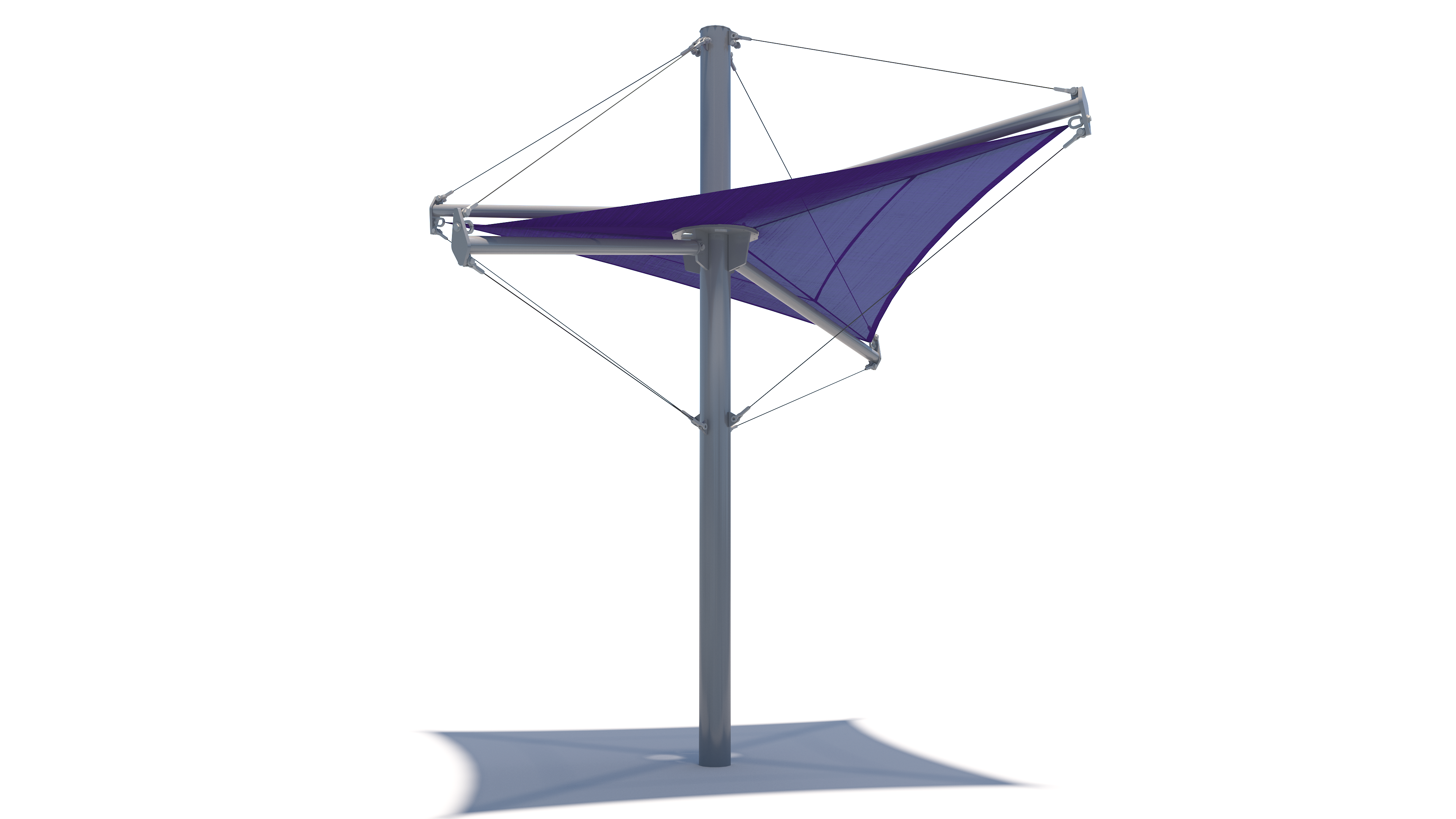 Purple canopy USA Shade Aurora Shade structure on a white background