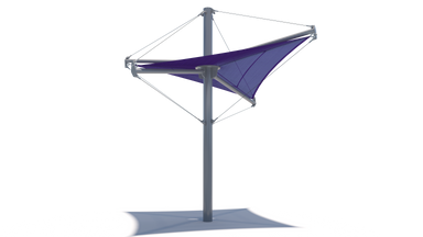 Purple canopy USA Shade Aurora Shade structure on a white background