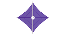 top view of Purple USA Shade Aurora Shade with a white base in the center on a white background