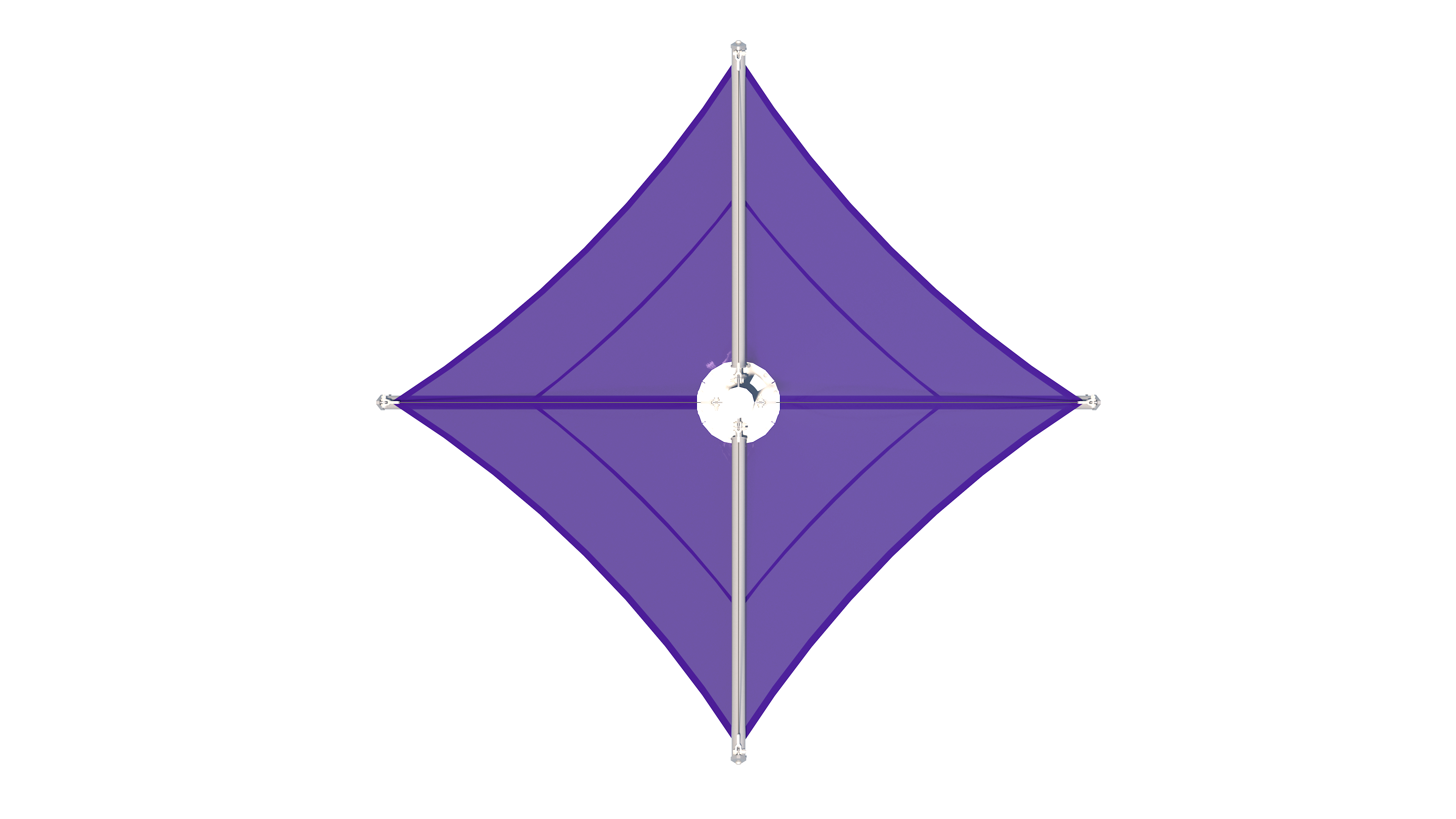 top view of Purple USA Shade Aurora Shade with a white base in the center on a white background